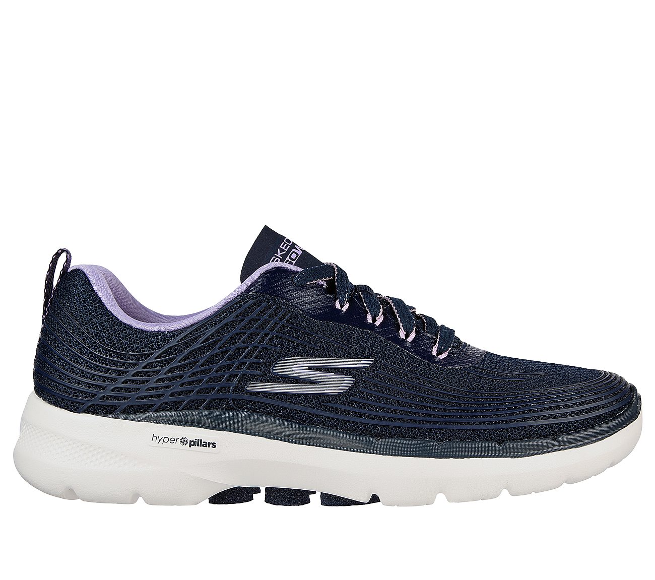 Skechers Navy/Lavender Go Walk 6 Stunning Glow Womens Lace Up Shoes Style ID 124554 India