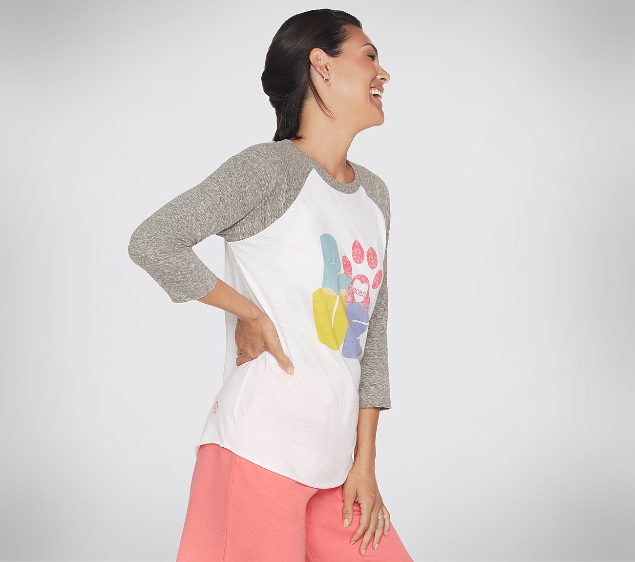 BOBS LOVE BASEBALL TEE, WWWHITE Apparel Bottom View