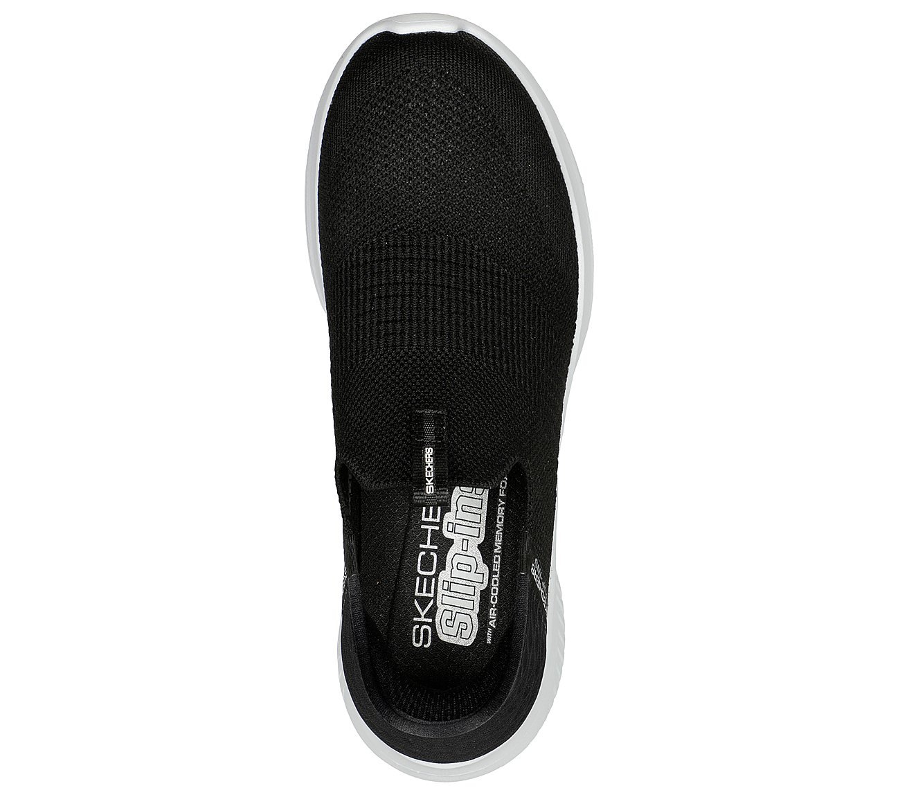 ULTRA FLEX 3.0-COZY STREAK, BLACK/WHITE Footwear Top View