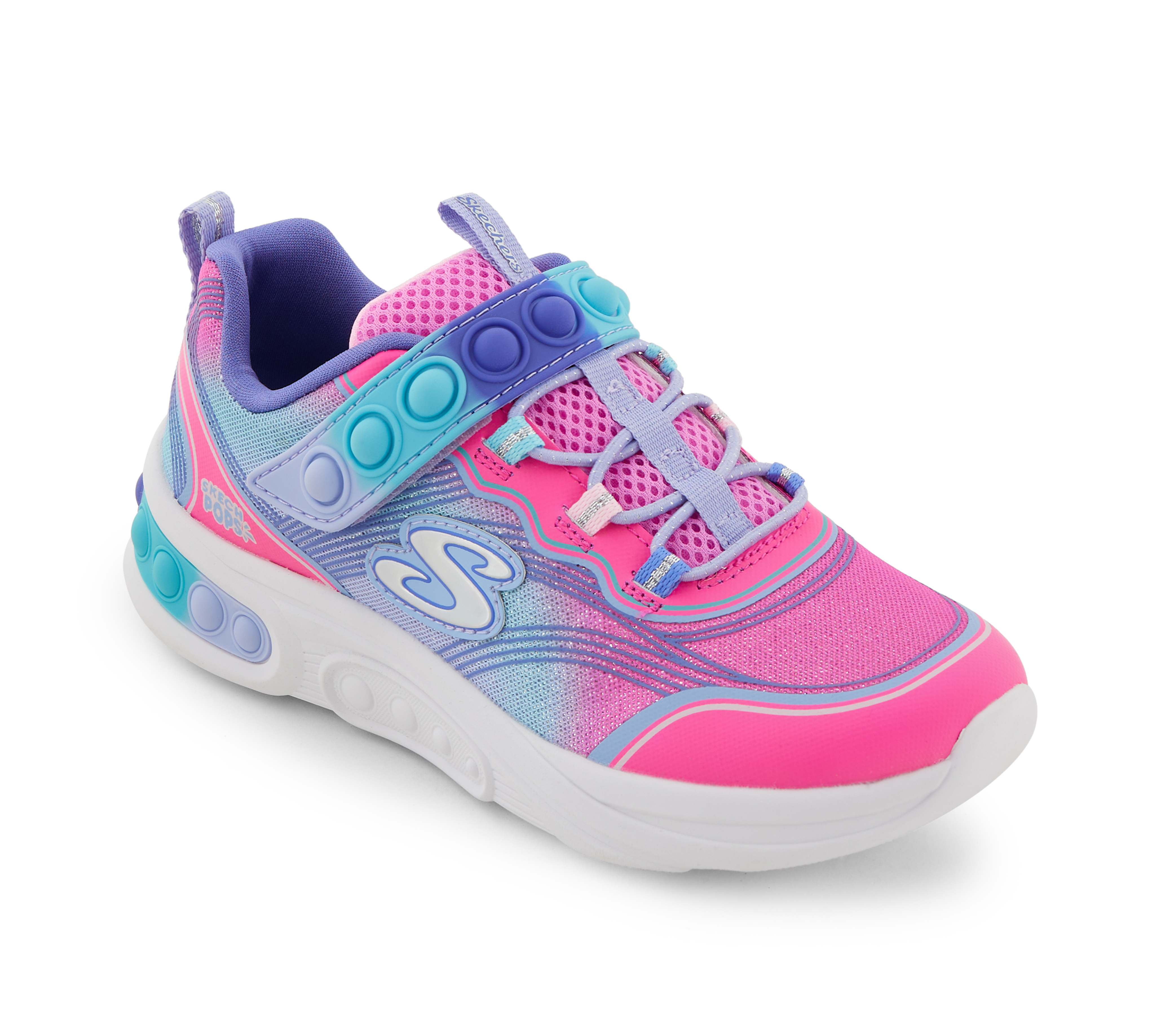 SKECH POPS BLAST, PINK/MULTI Footwear Lateral View