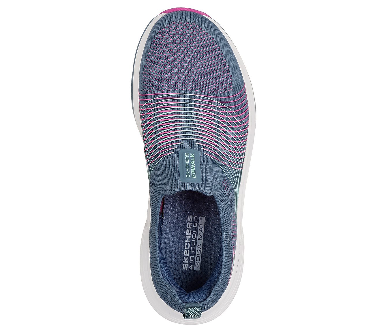 GO WALK MAX WALKER - SALLY, CHARCOAL/PURPLE Footwear Top View