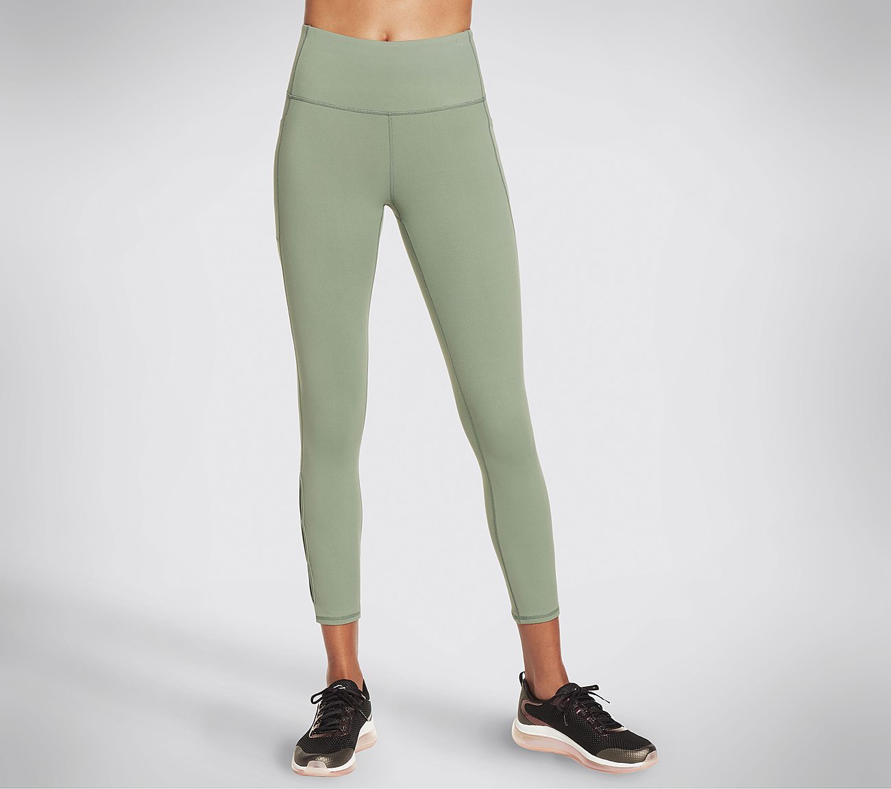 GOFLEX SLIT HW 7/8 LEGGING, LIGHT GREEN Apparels Bottom View