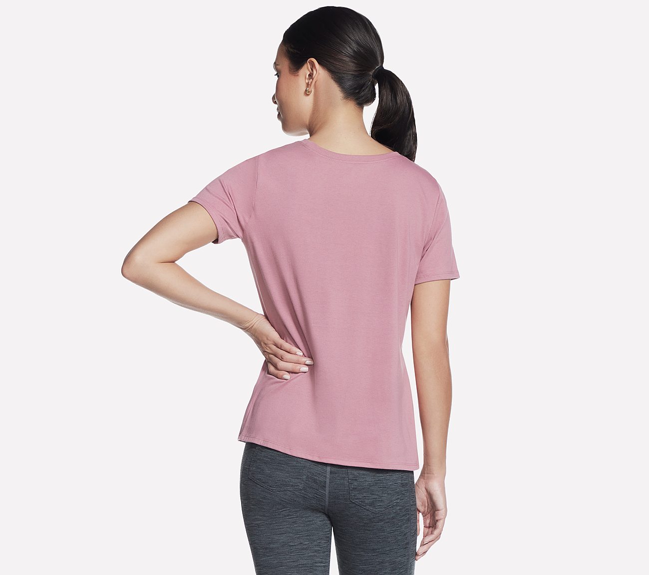 SKECHERS REPEAT T-SHIRT, MMAUVE Apparel Top View