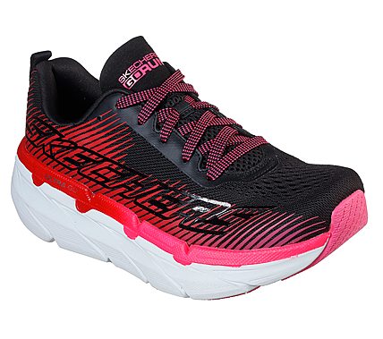 MAX CUSHIONING PREMIER-EXPRES, BLACK/RED Footwear Lateral View