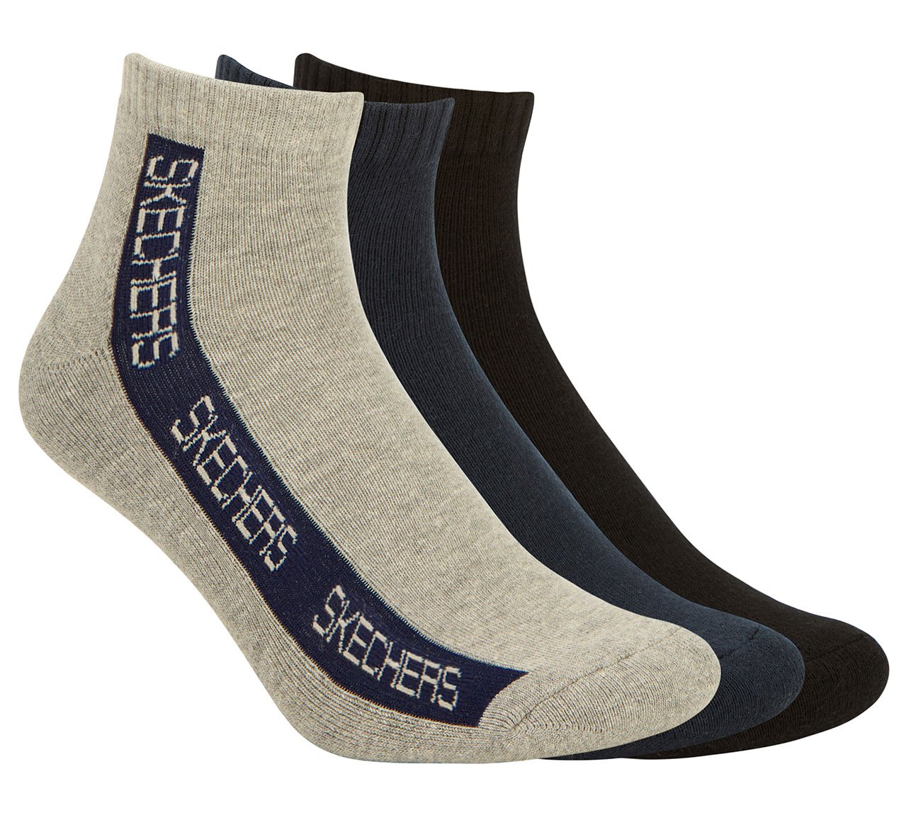 3PK MENS CONTRAST HALF TERRY ANKLE