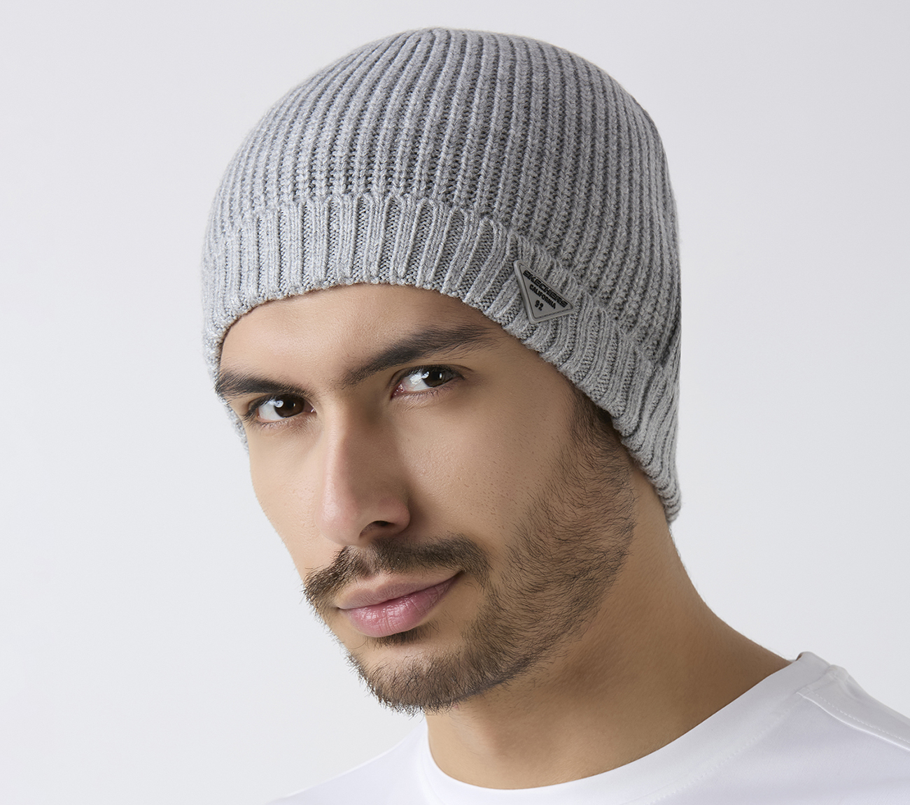 SKECHERS SELF DESIGN BEANIE, GRAY