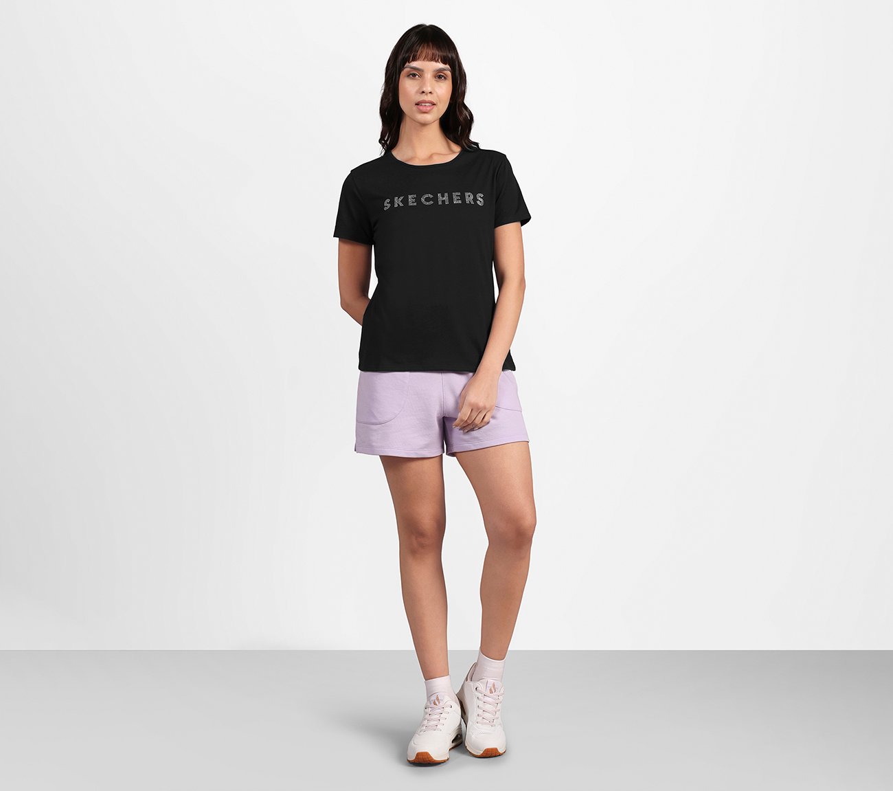 CREW NECK DIAMONTE TEE, BLACK Apparel Right View