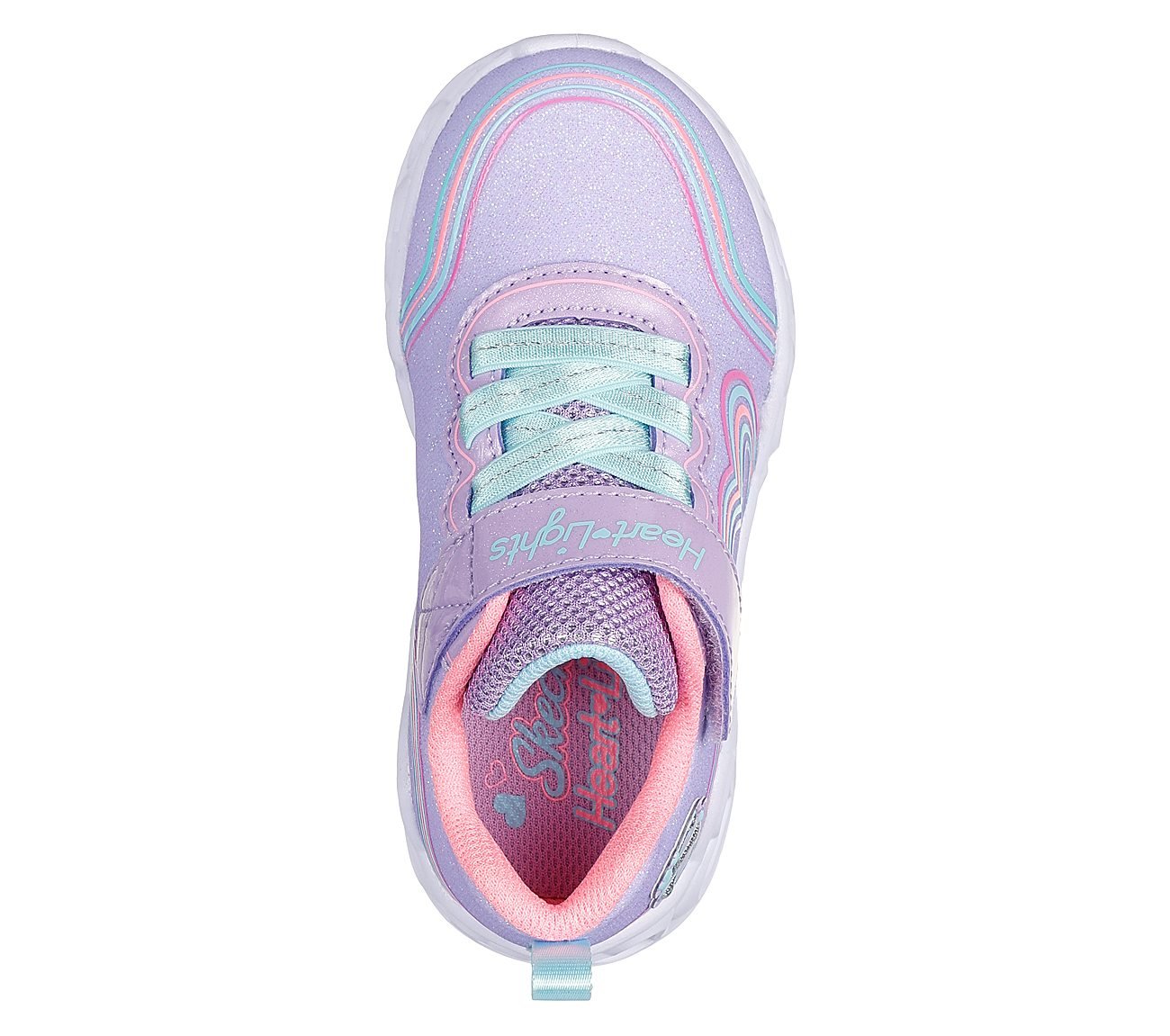 HEART LIGHTS - RETRO HEARTS, LAVENDER/MULTI Footwear Top View