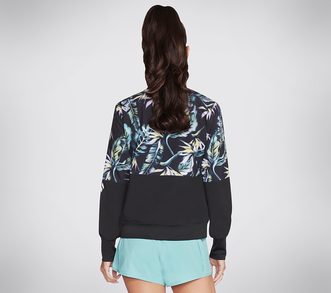 PALM BREEZE REVERSIBLE BOMBER, TURQUOISE/MULTI Apparels Top View