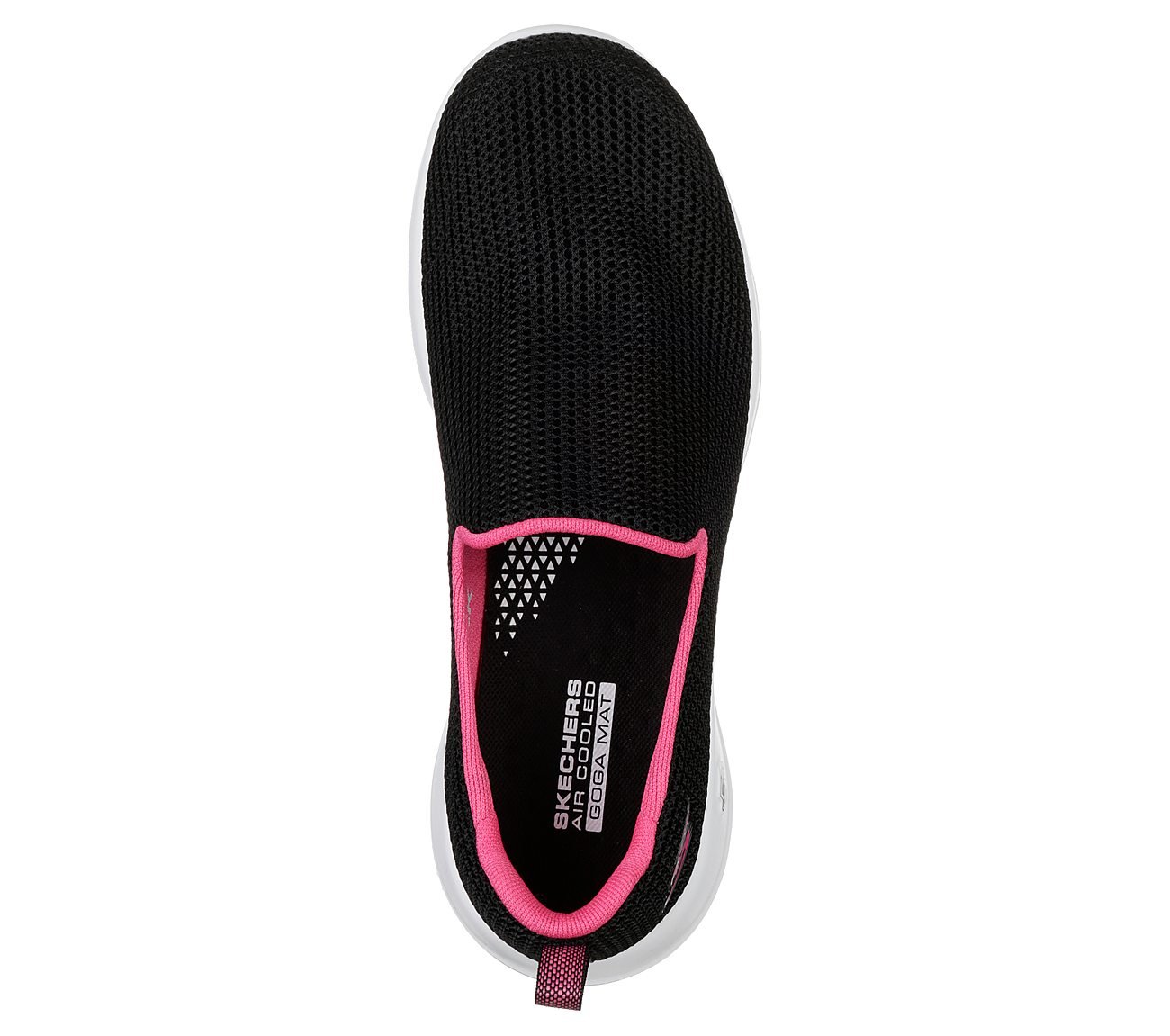 GO WALK JOY-CENTERPIECE, BLACK/HOT PINK Footwear Top View