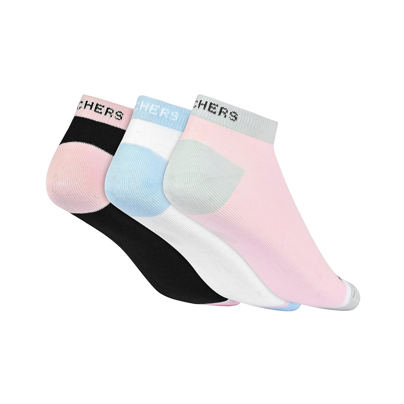 3PK WOMENS CONTRAST NON TERRY, BLACK/PINK Accessories Top View