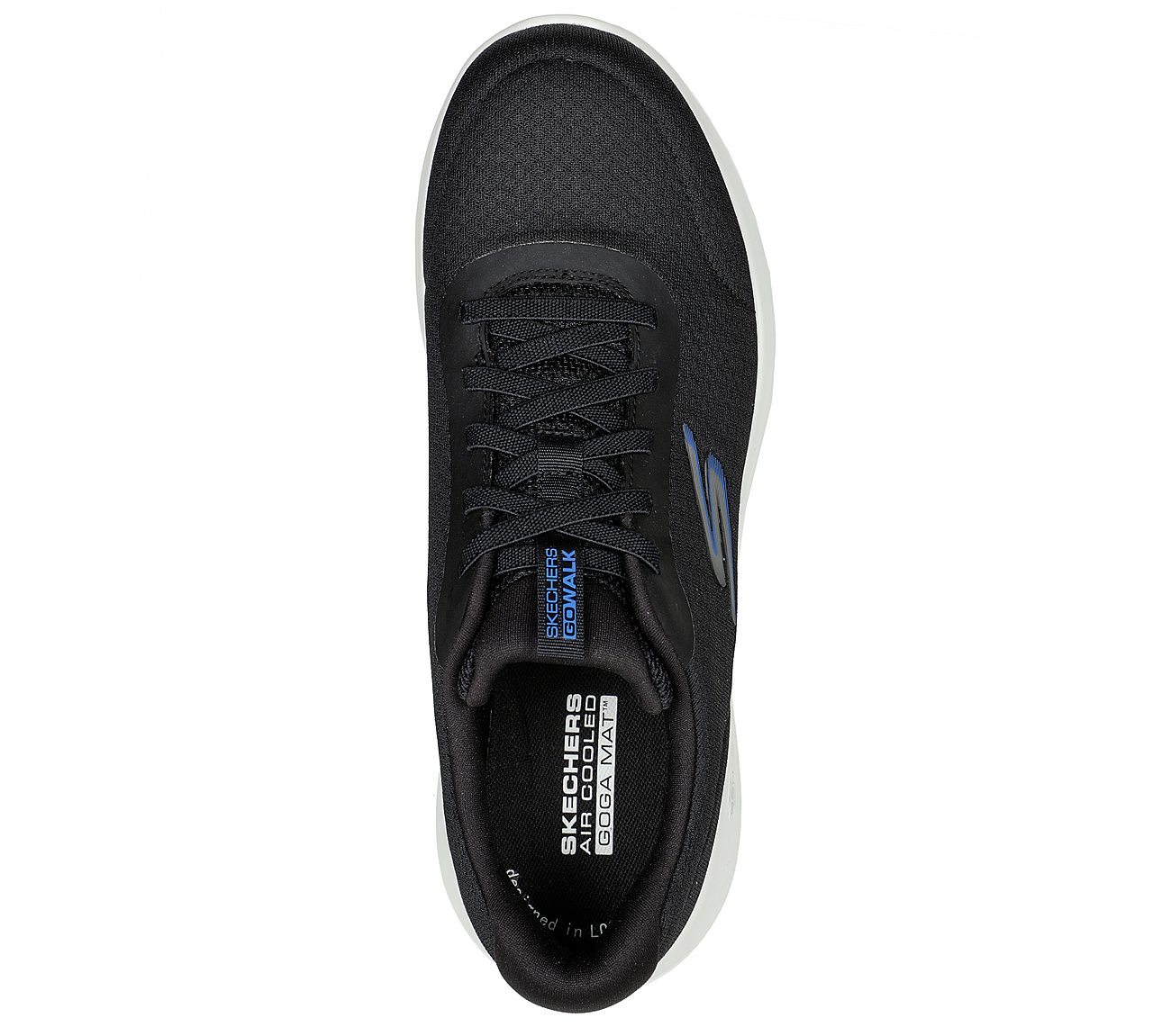 Skechers Black/Blue Go Walk Max Midshore Lace Up Shoes For Men - Style ...