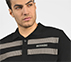 BRANDED DOUBLE PLACKET POLO, BLACK