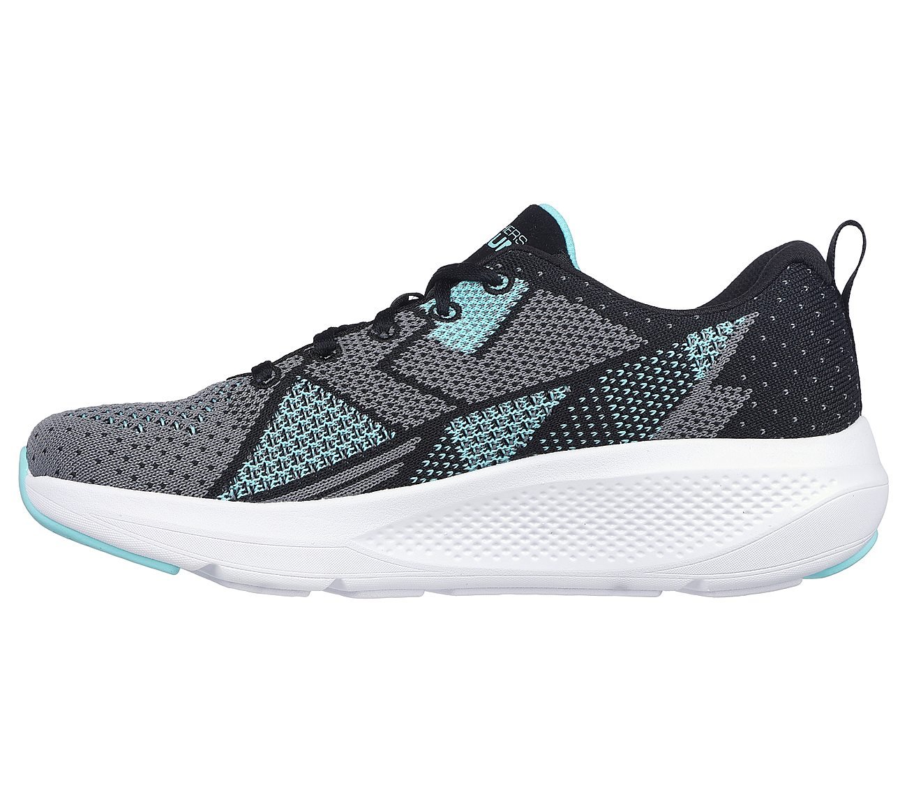 GO RUN ELEVATE, BLACK/AQUA Footwear Bottom View