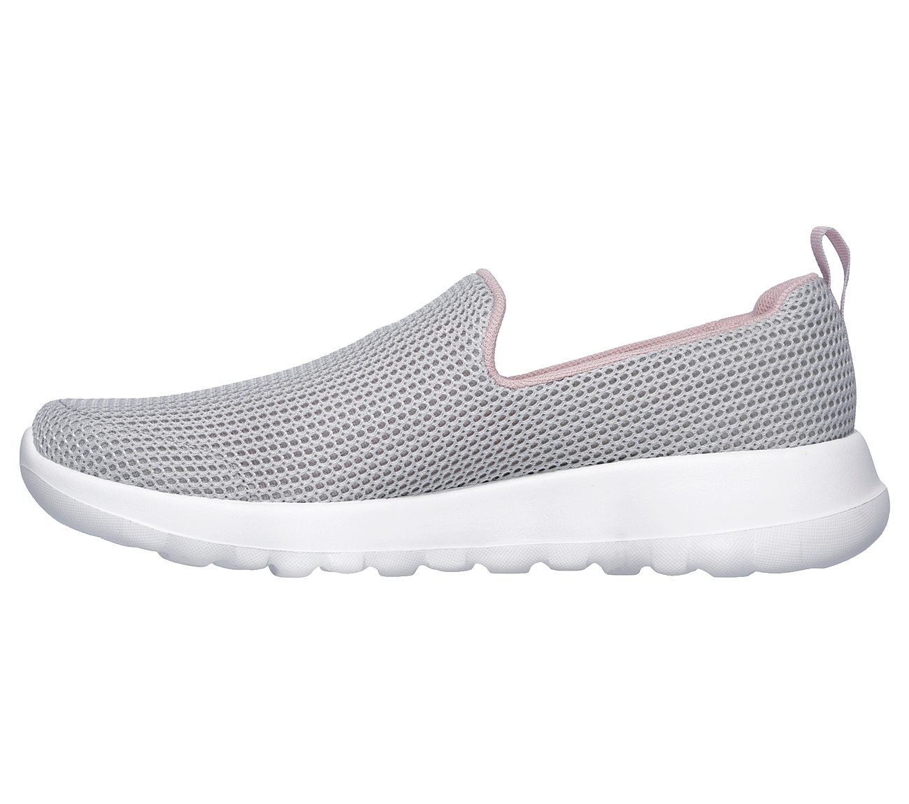 GO WALK JOY-CENTERPIECE, LIGHT GREY/PINK Footwear Left View