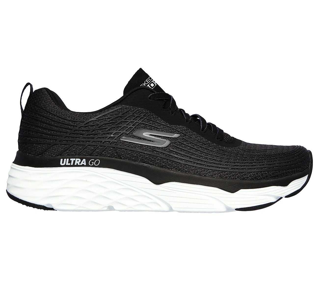 MAX CUSHIONING ELITE, BLACK/WHITE Footwear Left View