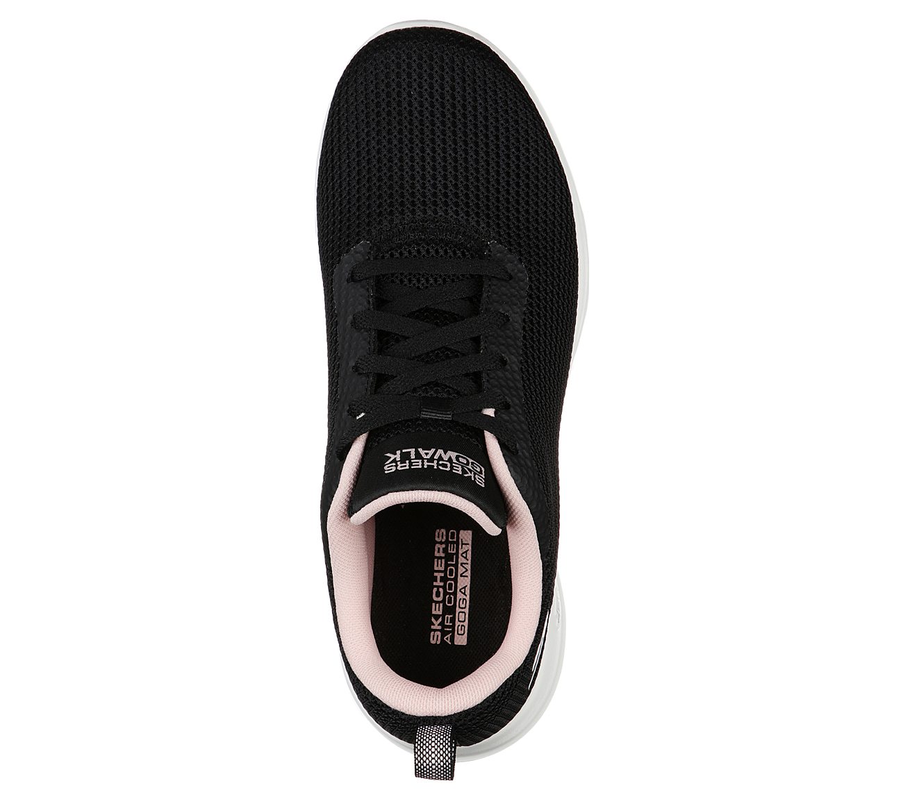 GO WALK JOY, BLACK/PINK Footwear Top View