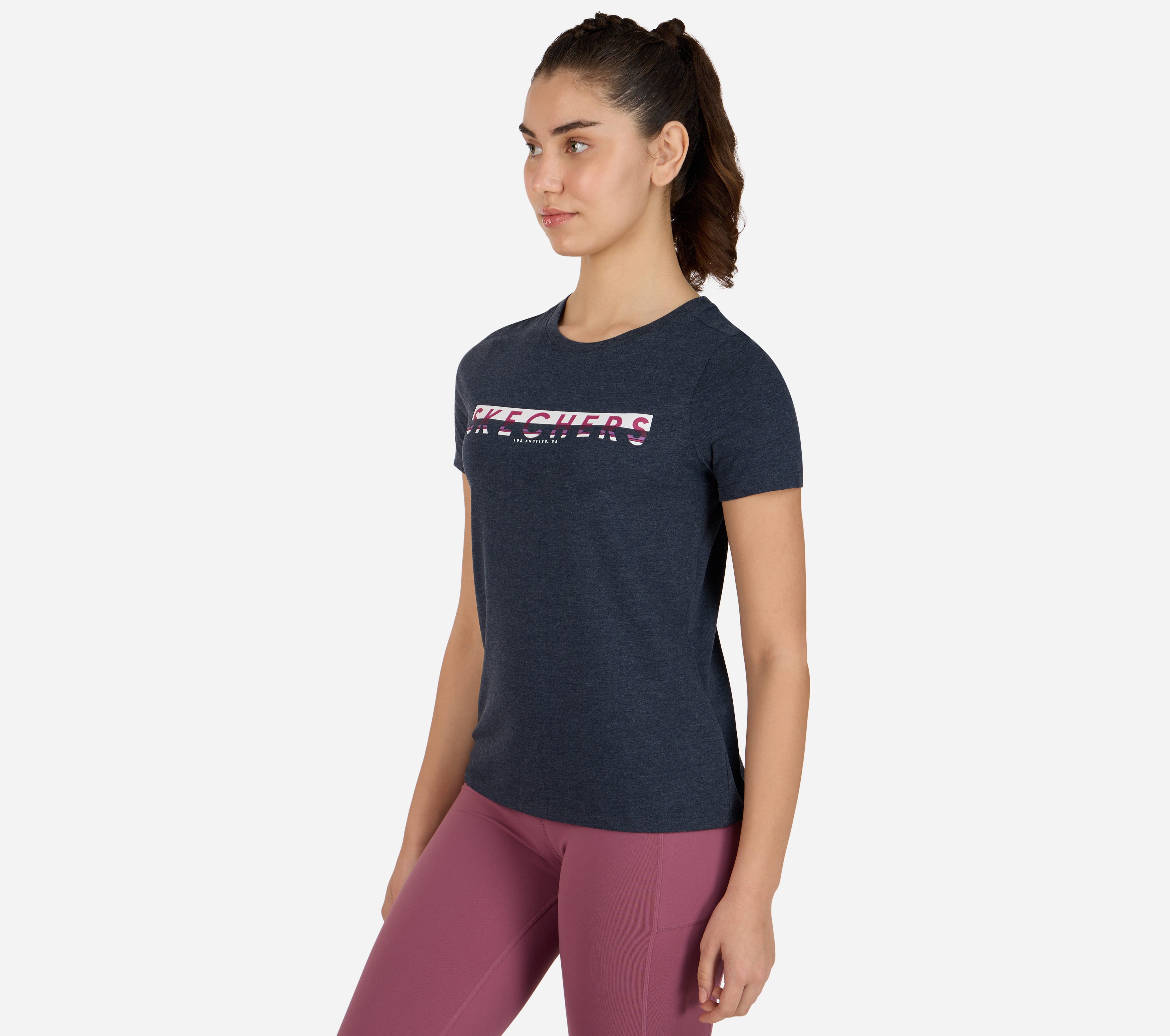 SPLIT LOGO CREWNECK T-SHIRT, NNNAVY Apparels Top View