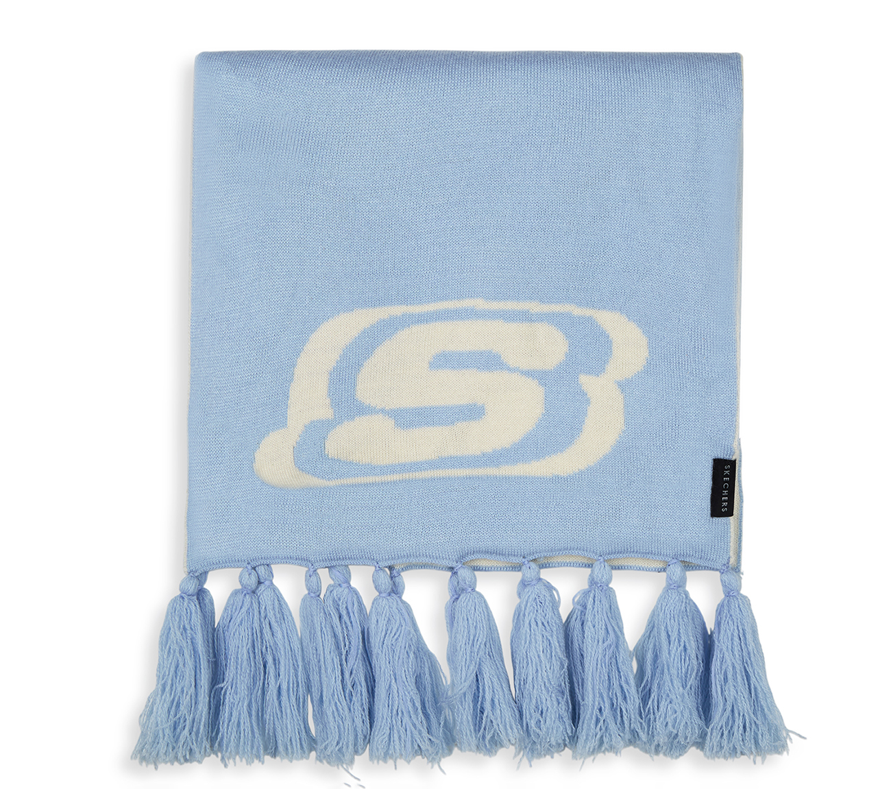 SKECHERS UNISEX REVERSIBLE SCARF, BLUE/WHITE