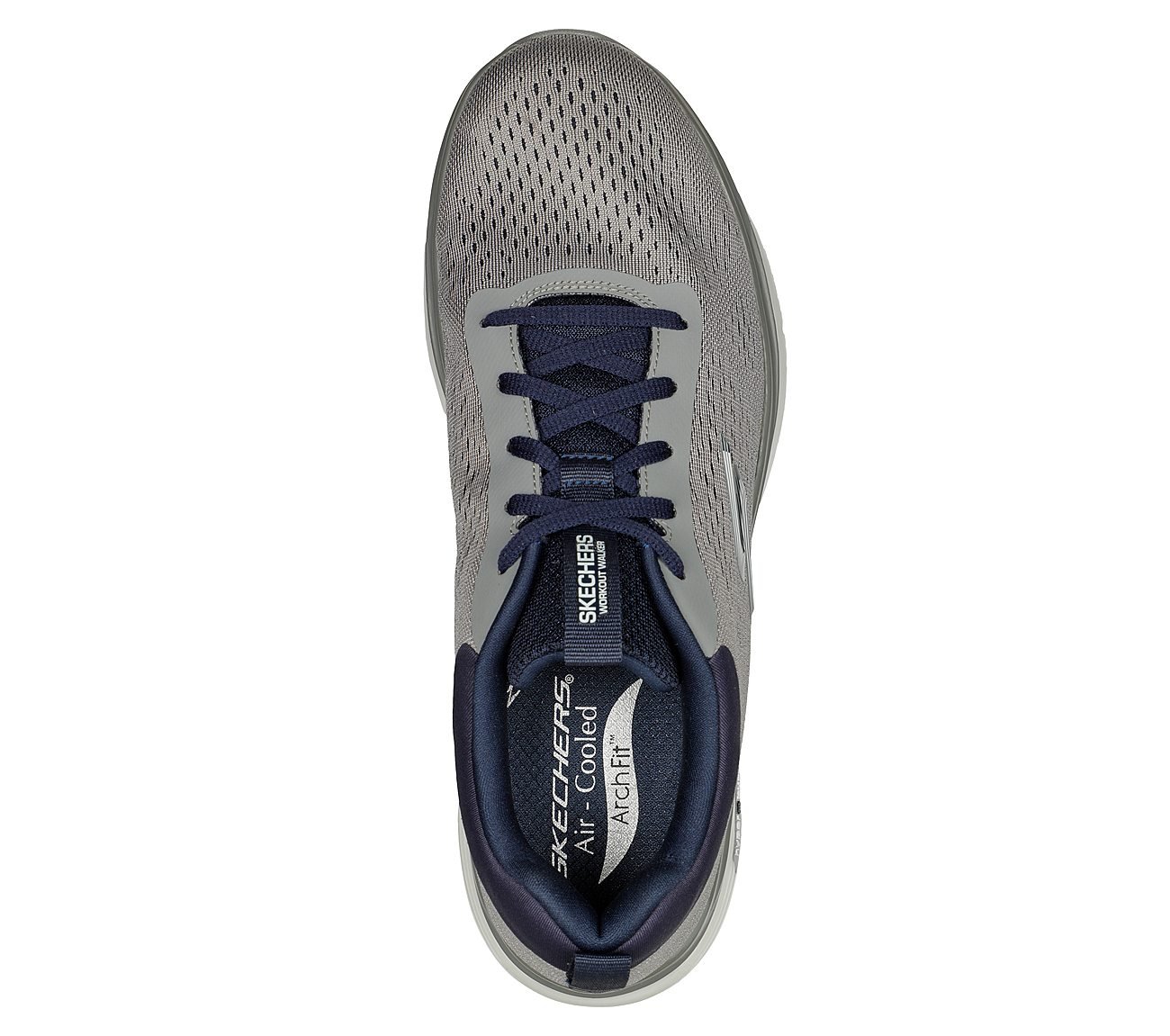 GO WALK WORKOUT WALKER-OUTPAC, GREY/NAVY Footwear Top View