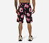 MENS PRINTED SHORTS, BLK/GRY/ROYAL Apparel Left View
