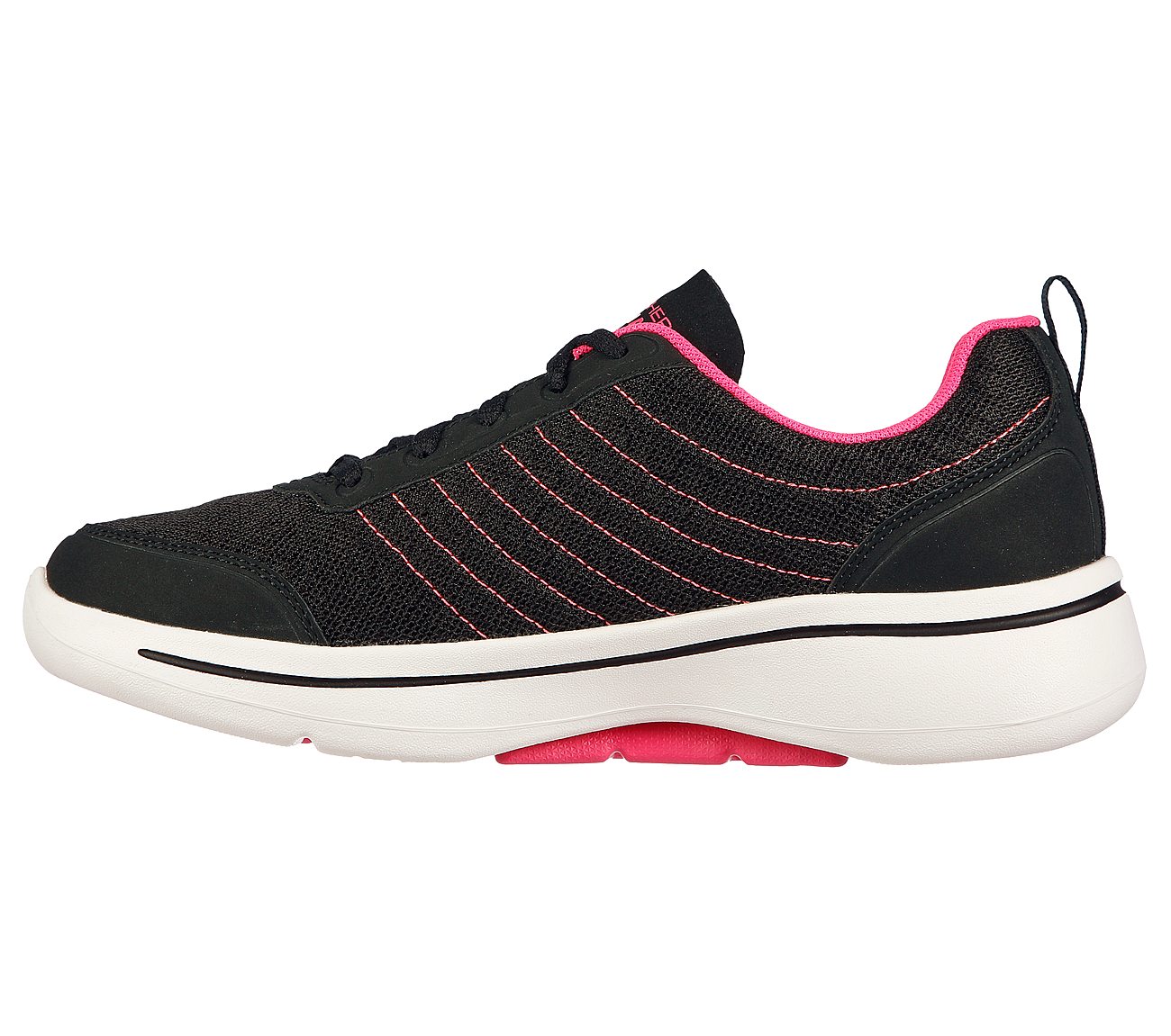 GO WALK ARCH FIT-TRUE VISION, BLACK/PINK Footwear Left View