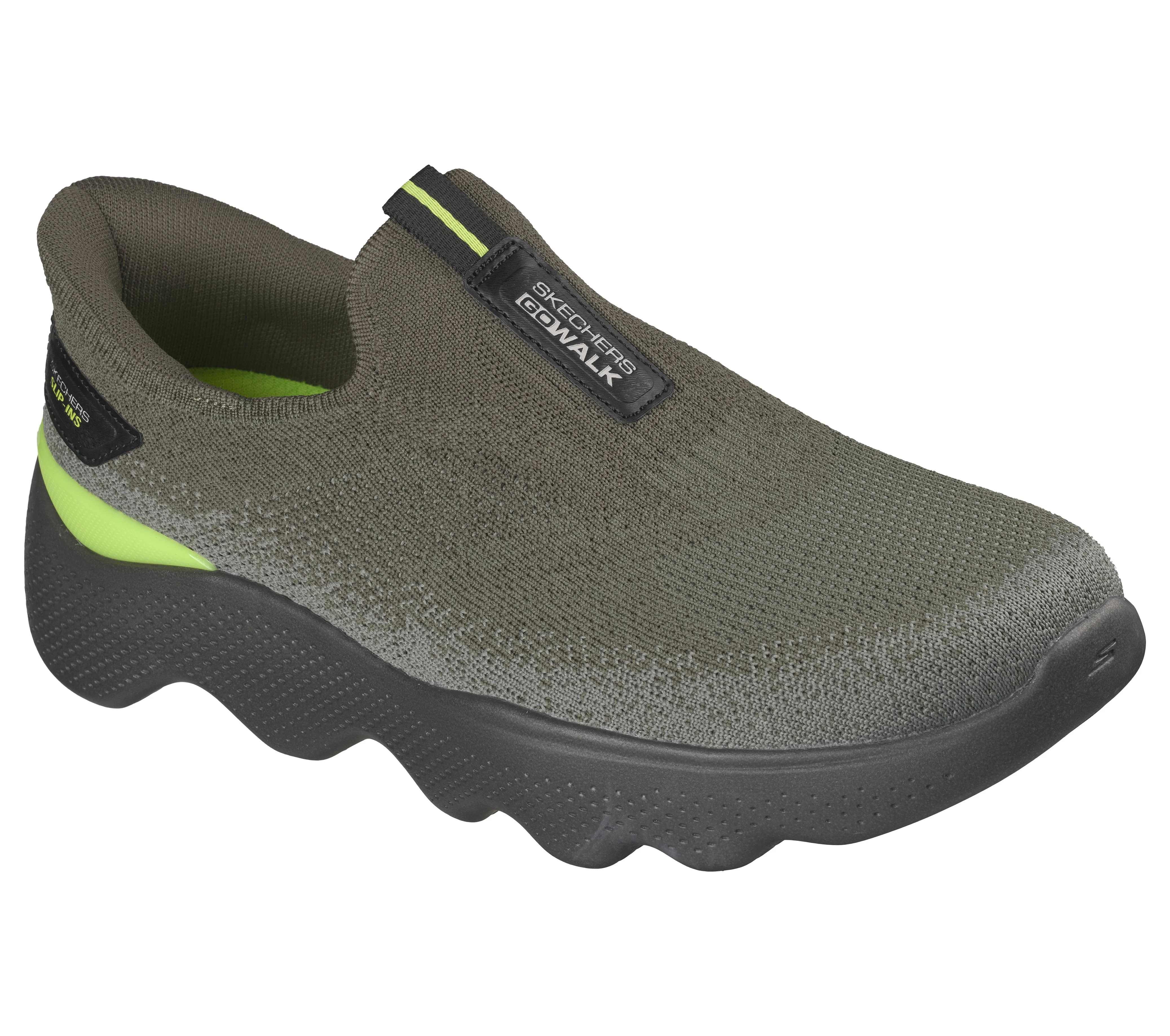 GO WALK MASSAGE FIT, OLIVE Footwear Left View