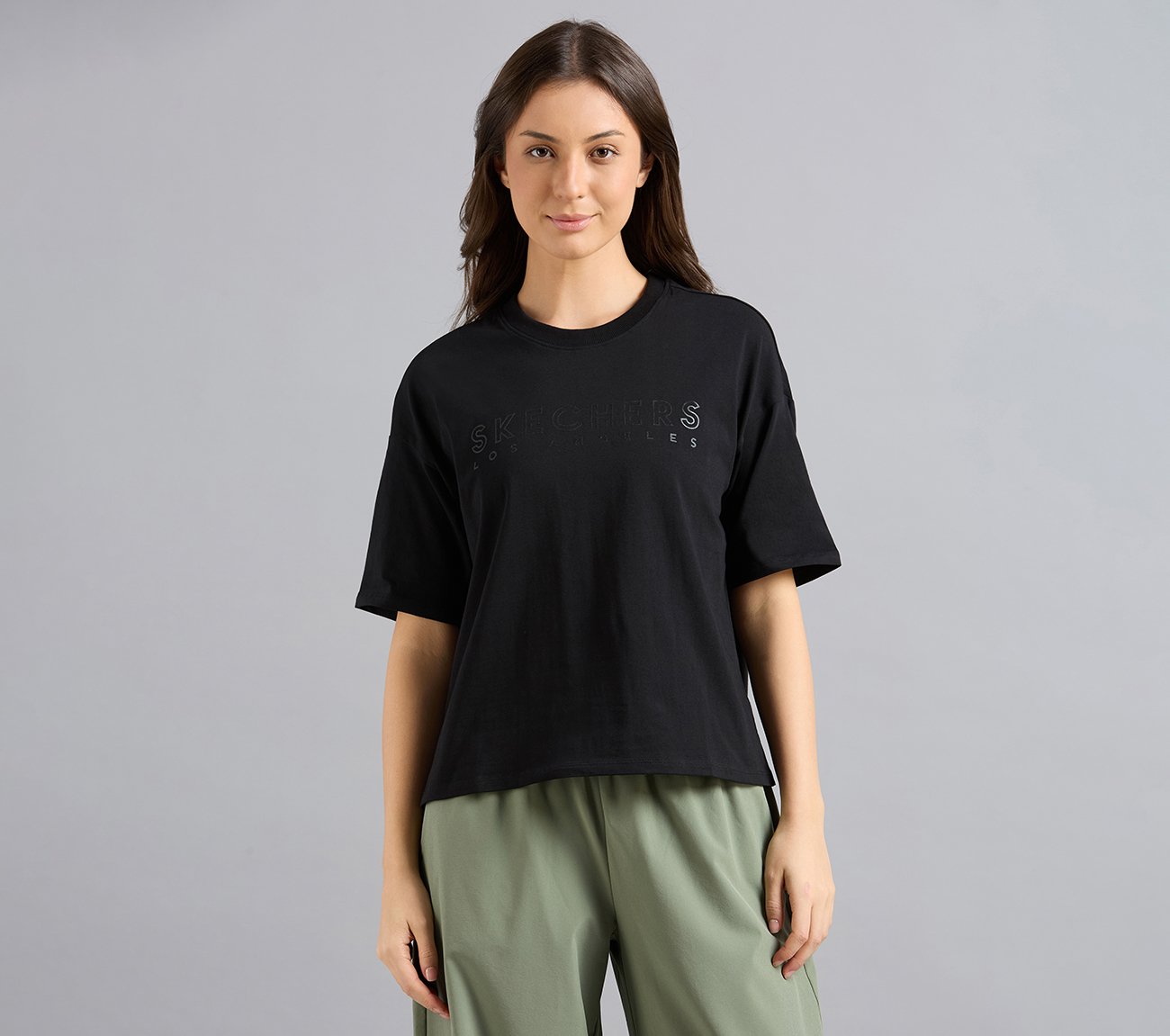 GEL PRINT OVERSIZED TEE, BLACK Apparel Lateral View