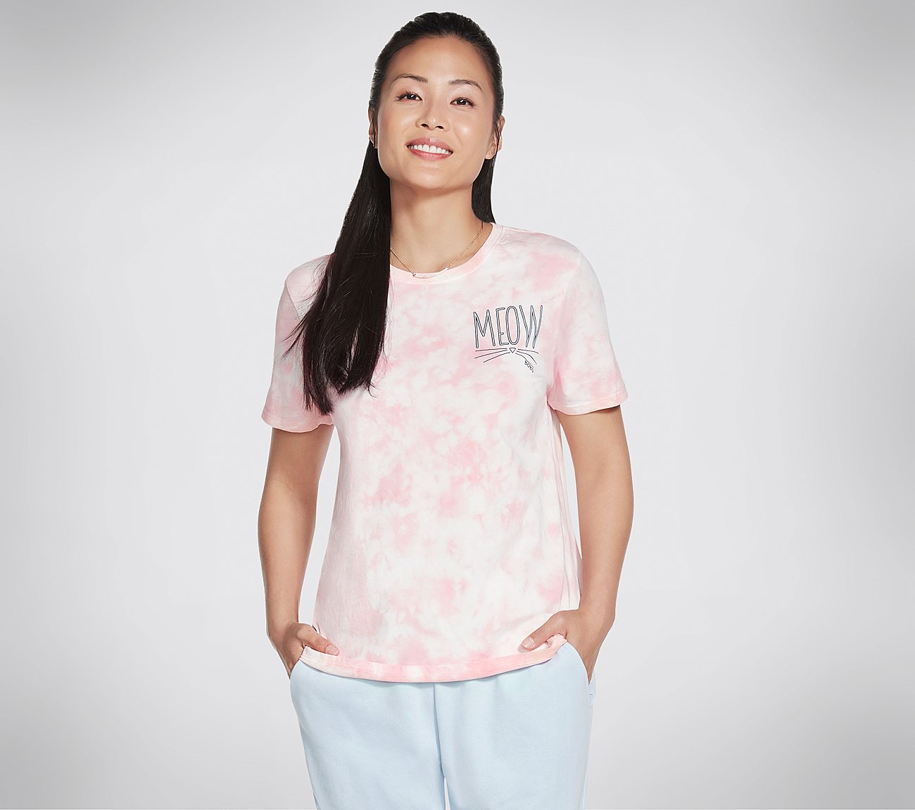 MEOW TEE, PINK/LIGHT PINK Apparels Lateral View