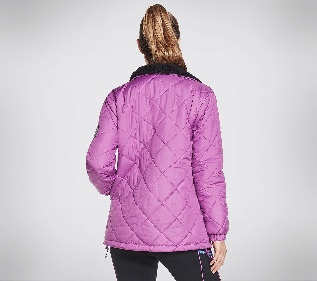  JOURNEY PUFFER JACKET, PURPLE/HOT PINK Apparels Top View