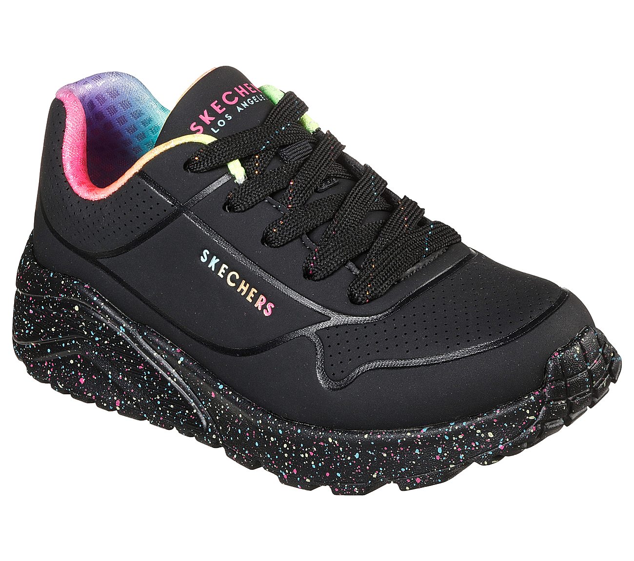 UNO LITE-RAINBOW SPECKLE, BLACK/MULTI Footwear Right View