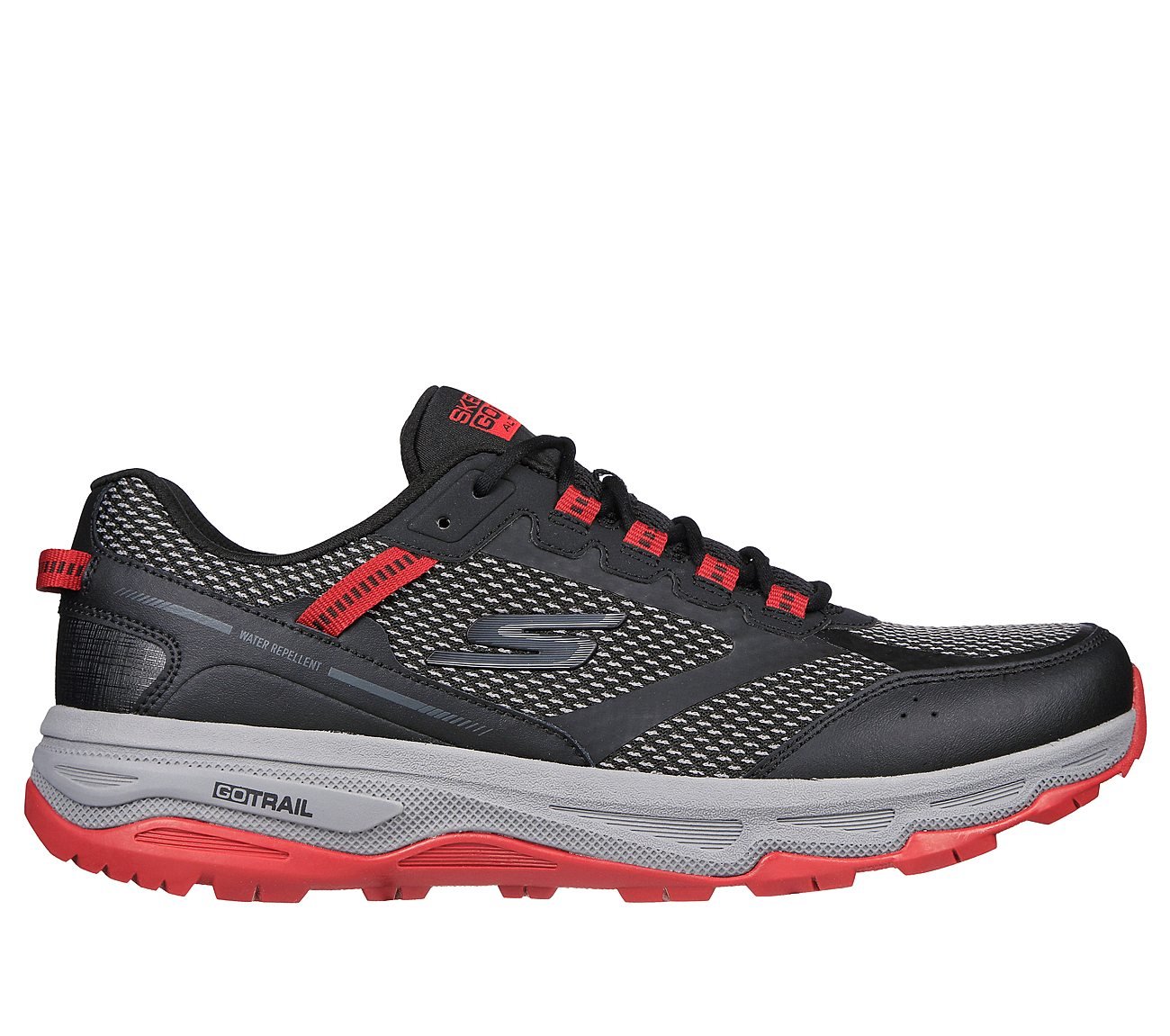 GO RUN TRAIL ALTITUDE, BLACK/RED Footwear Lateral View