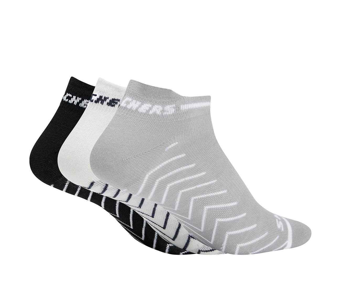 3PK WOMENS NON TERRY LOW CUT, BLACK/WHITE/GRY