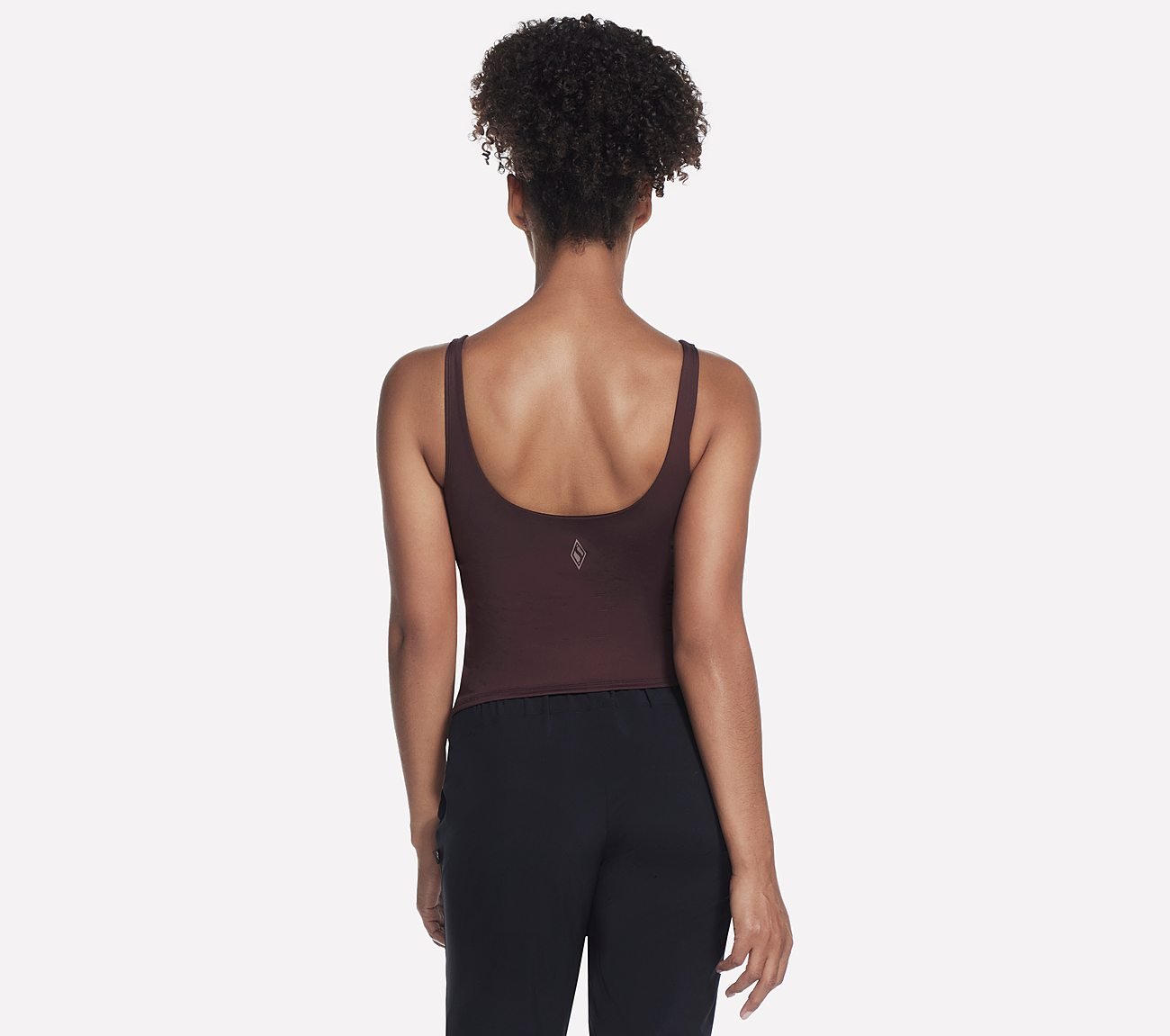GOSCULPT V NECK TANK, BURGUNDY/BROWN Apparels Top View