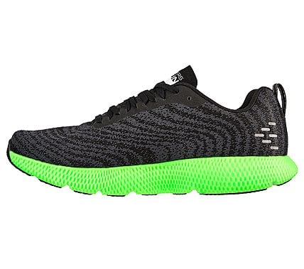 GO RUN 7+, BLACK/LIME Footwear Left View