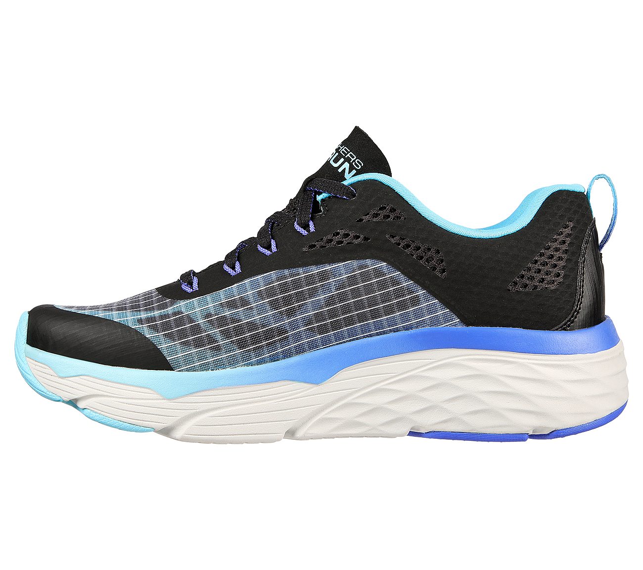 MAX CUSHIONING ELITE-EVEN STR, BLACK/AQUA Footwear Left View