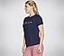 SKECHERS METALLIC LOGO T-SHIRT, PINK SILVER