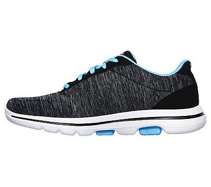 GO WALK 5-TRUE, BLACK/AQUA Footwear Left View