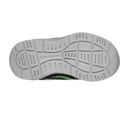 MIGHTY STRIDE, BLACK/LIME Footwear Bottom View