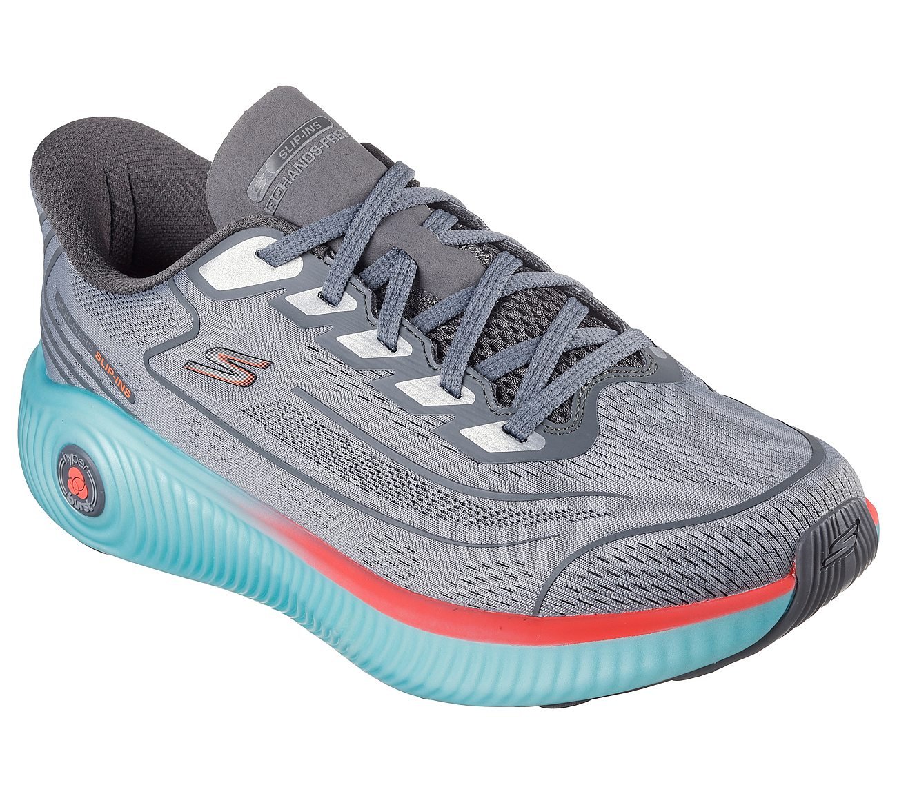 GO RUN ANYWHERE, GREY/BLUE Footwear Top View