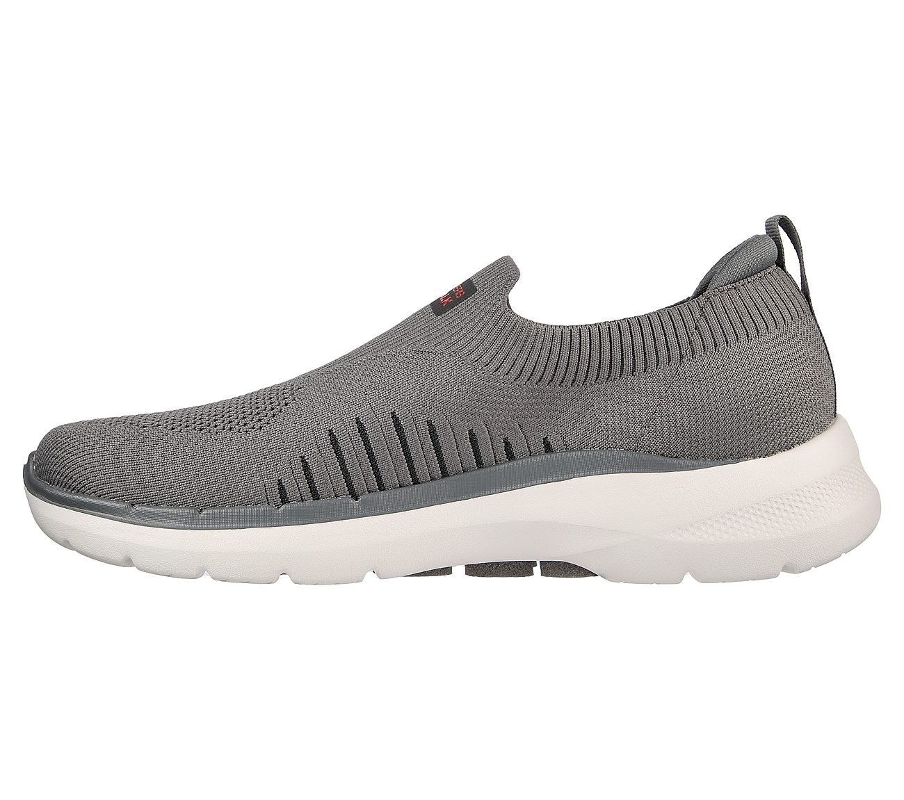 GO WALK 6, GREY/RED Footwear Left View