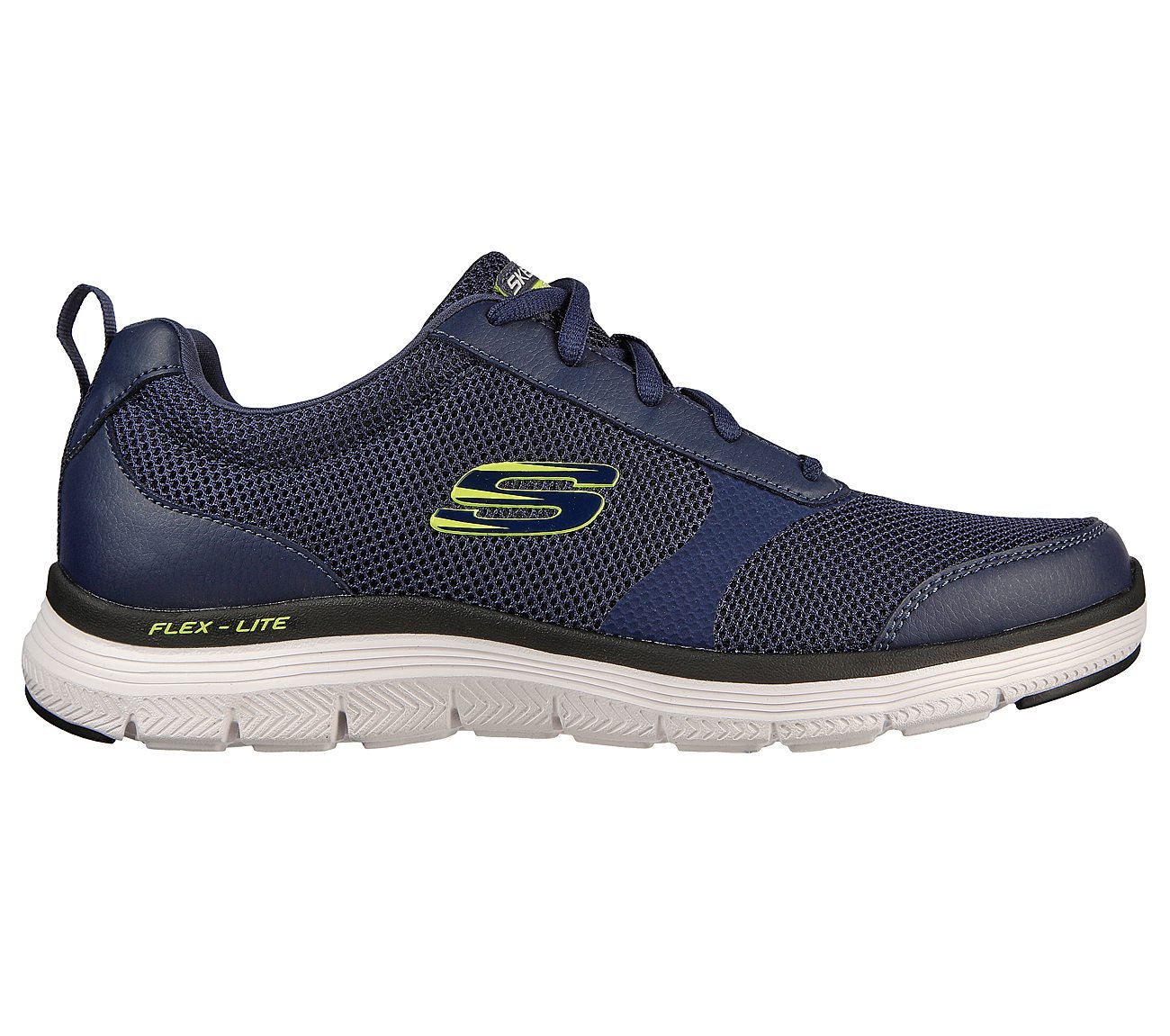FLEX ADVANTAGE 4.0-EFFICIENT, NAVY/LIME Footwear Lateral View