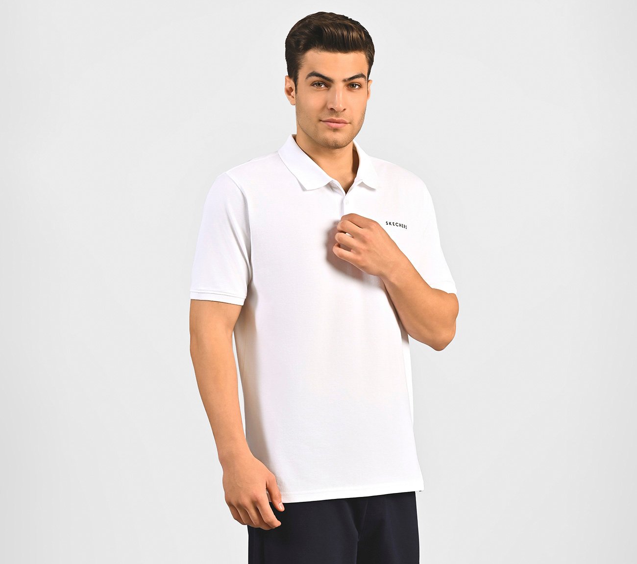 MENS CORE POLO, WHITE Apparel Bottom View