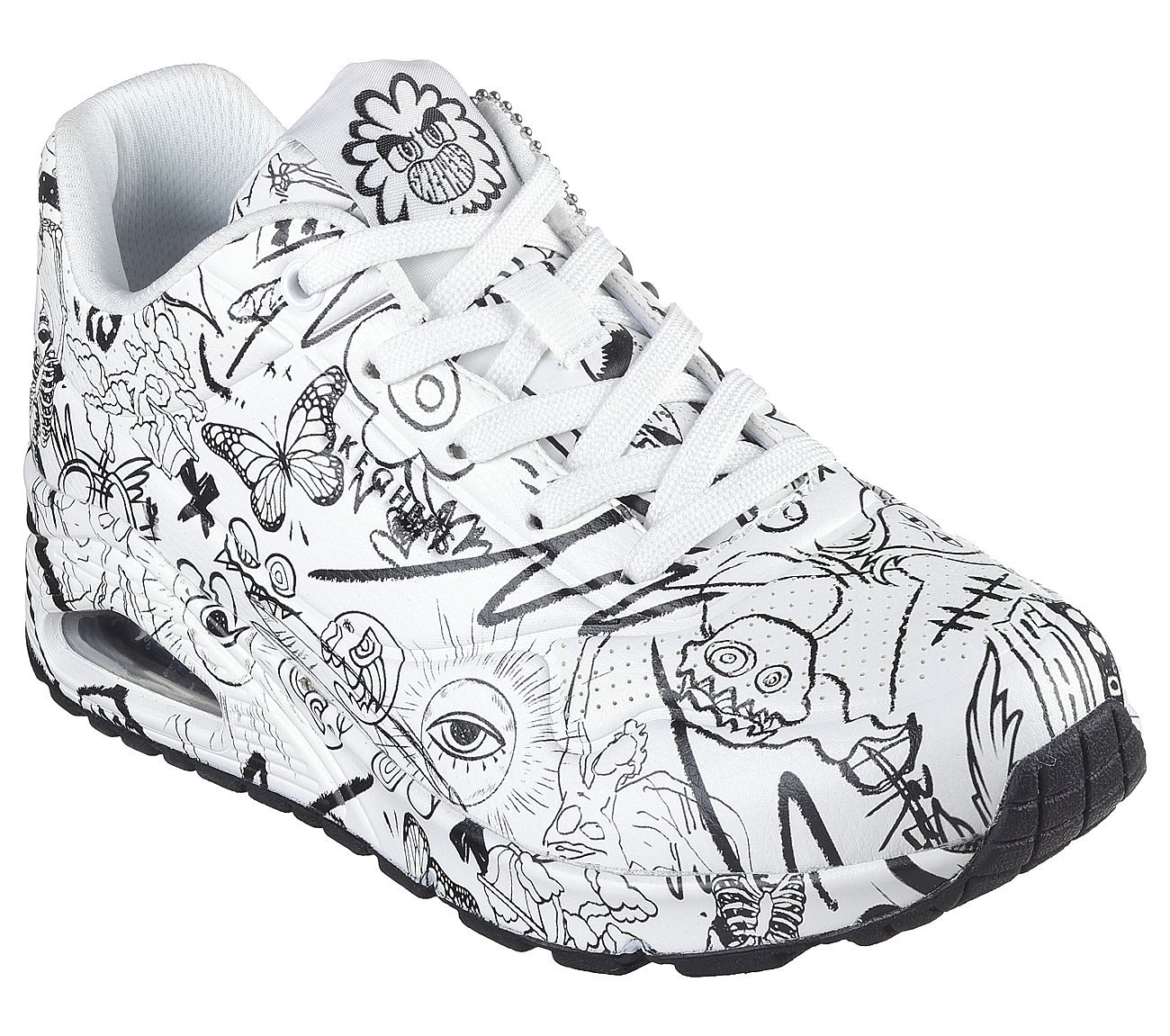 UNO - PROCESS SKETCH, WHITE BLACK Footwear Right View