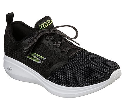 GO RUN FAST-INVIGORATE, BLACK/LIME Footwear Lateral View
