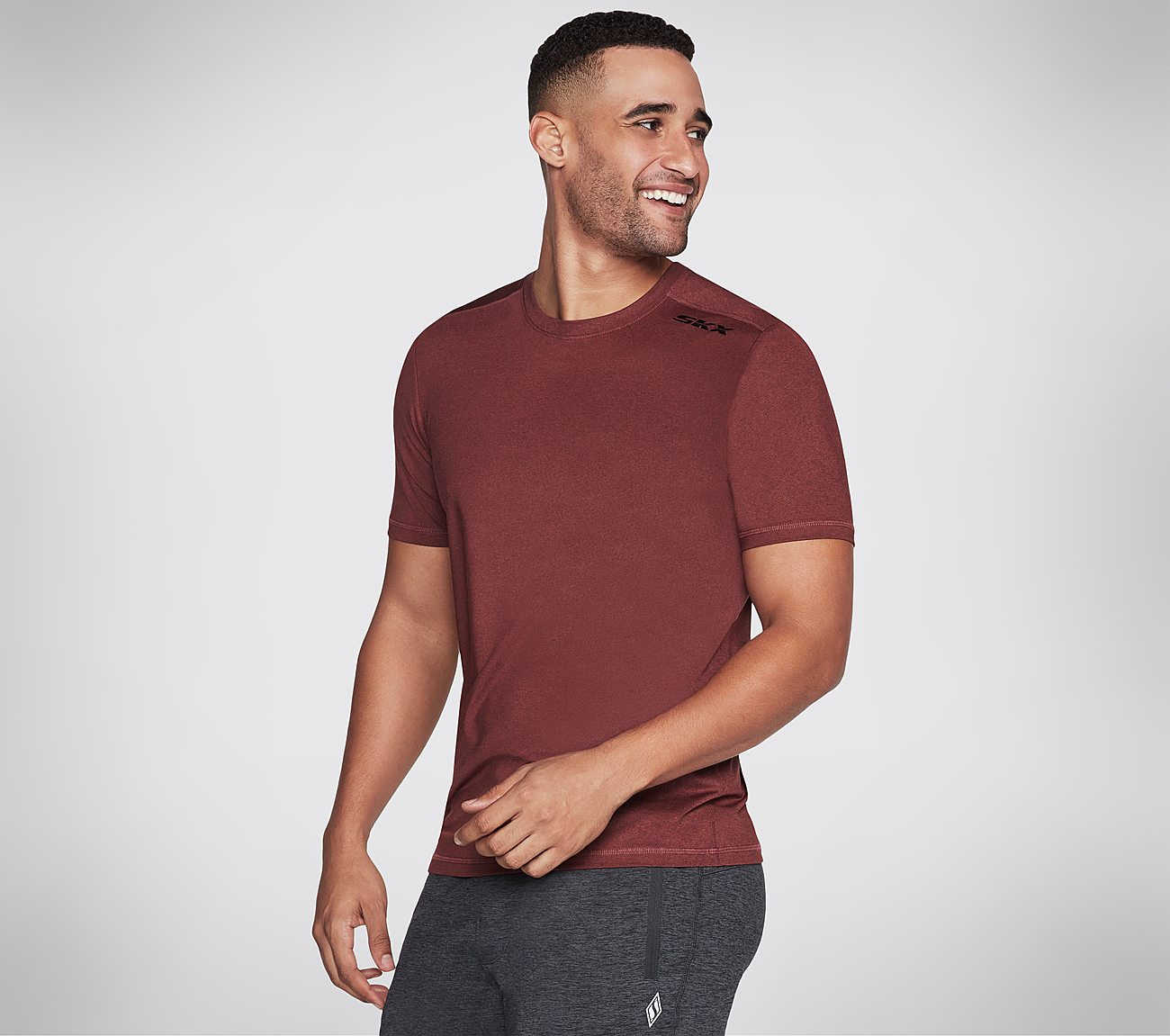 SKECH-AIR TEE, DDARK RED Apparels Lateral View