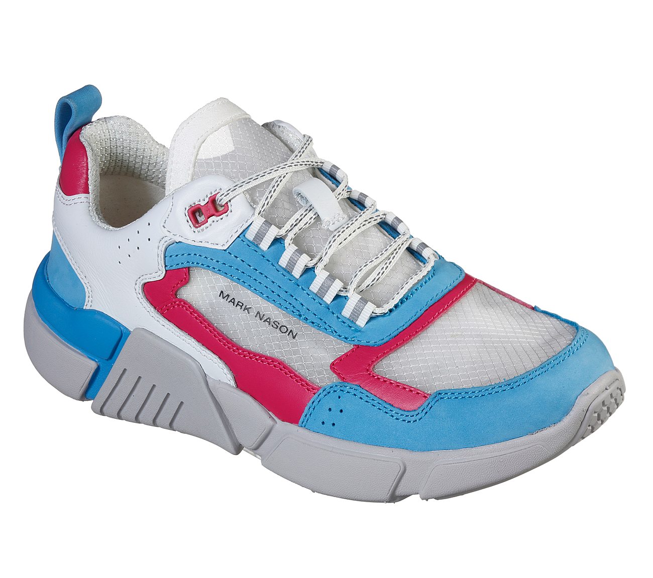 BLOCK - WEST, WHITE/BLUE/PINK Footwear Lateral View