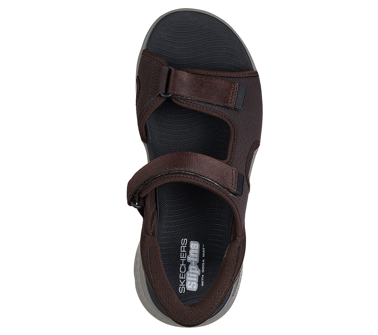 GO WALK FLEX SANDAL-EASY ENTR, BROWN Footwear Top View