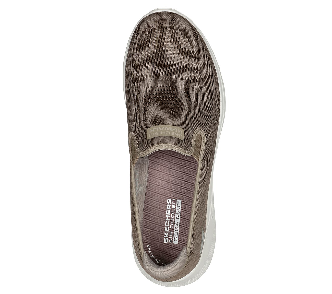 GO WALK 6, TAUPE/NAVY Footwear Top View