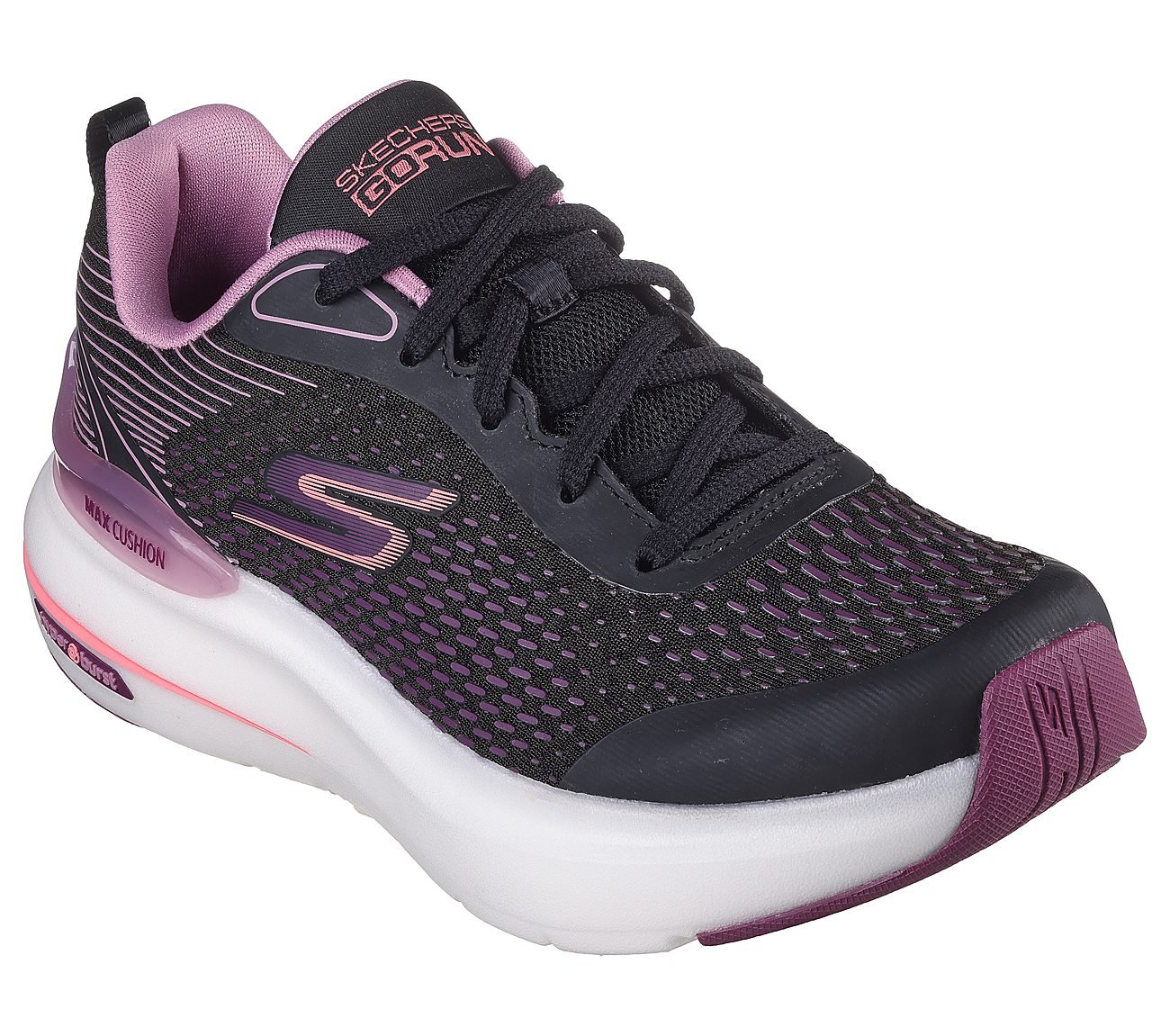 MAX CUSHIONING HYPER BURST, BLACK/MAUVE Footwear Right View